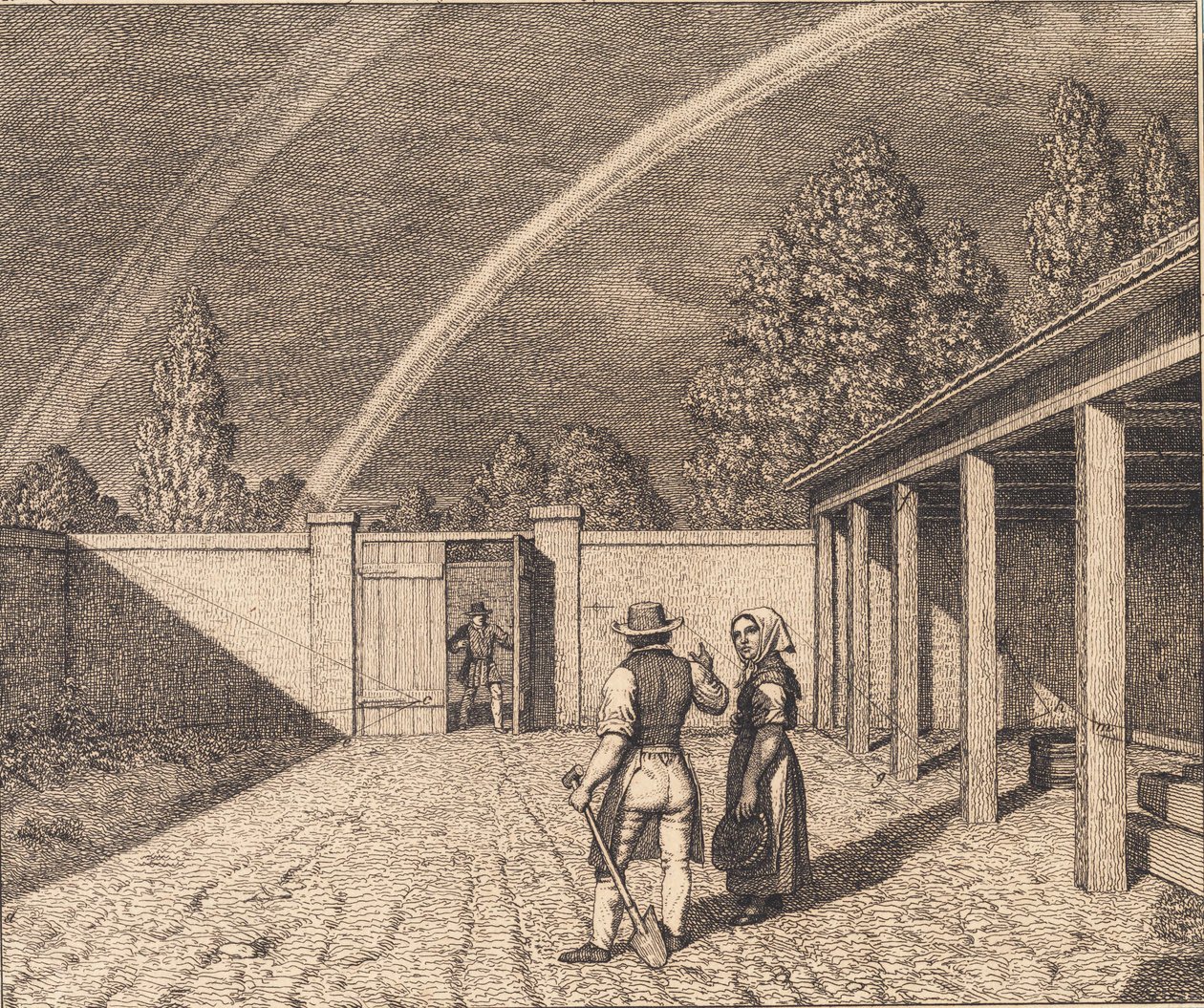 Un doppio arcobaleno. Illustrazione per "Linearperspectiven", Tavola V da Christoffer Wilhelm Eckersberg