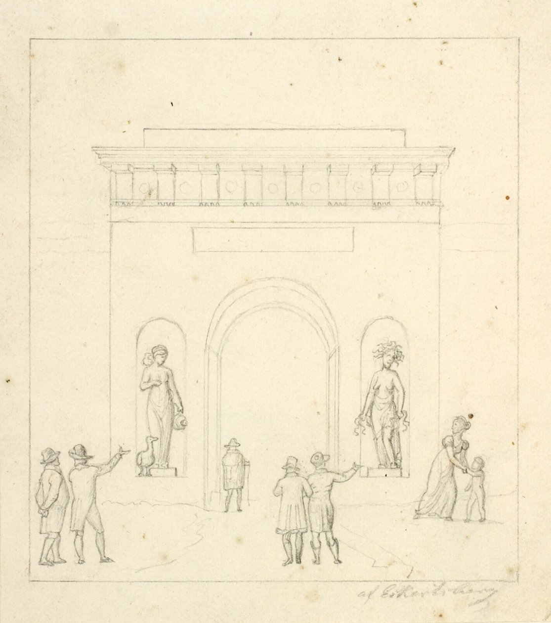Un Arco di Trionfo in Primo Piano con Figure di Staffage da Christoffer Wilhelm Eckersberg