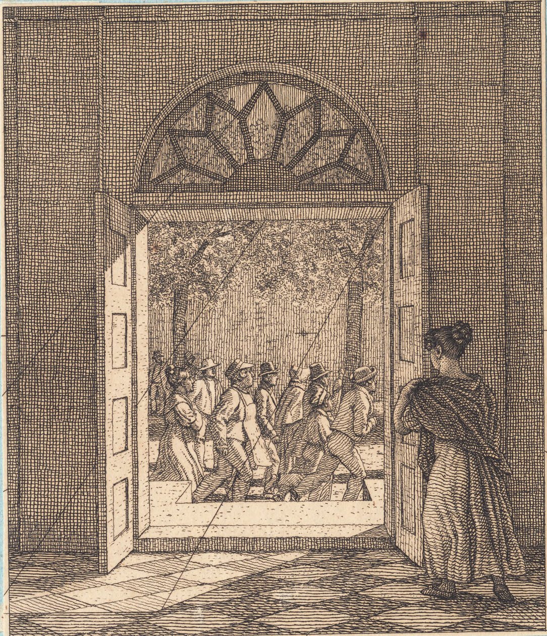 Da un ingresso. Illustrazione per "Linearperspectiven", Tavola VI da Christoffer Wilhelm Eckersberg