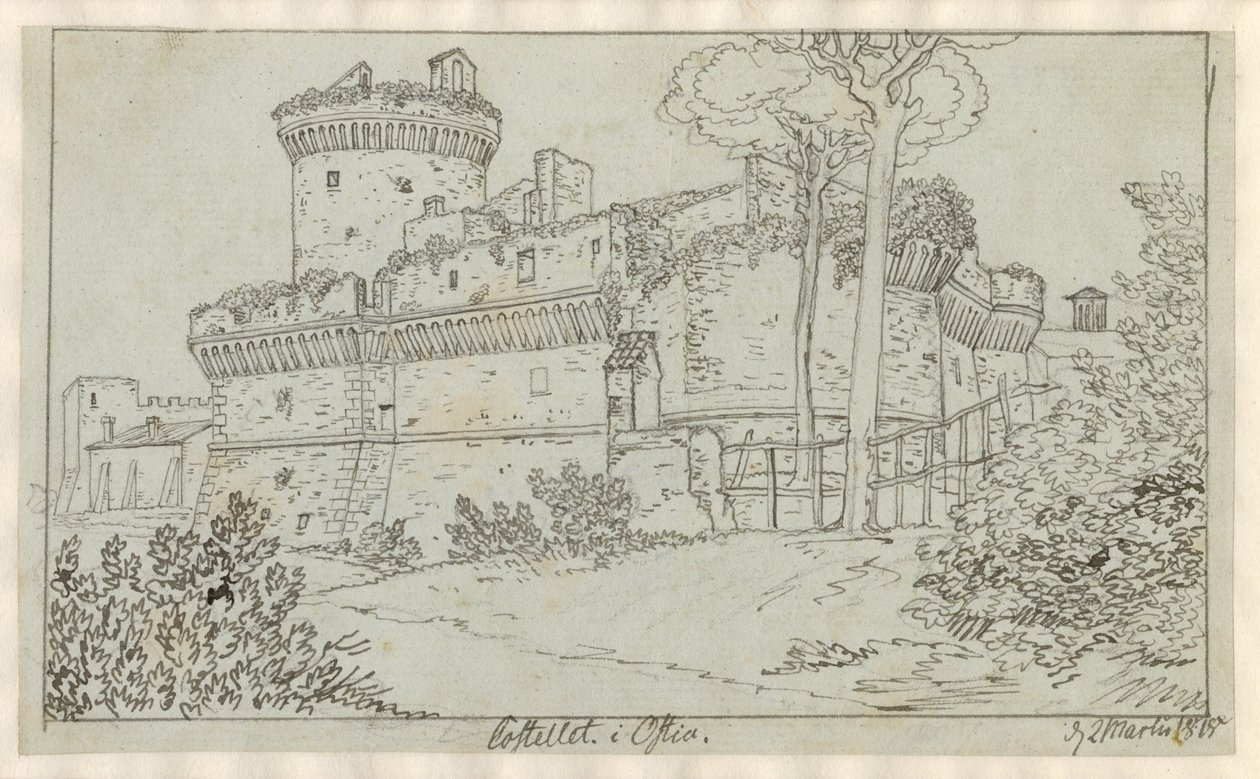 Il castello di Ostia da Christoffer Wilhelm Eckersberg