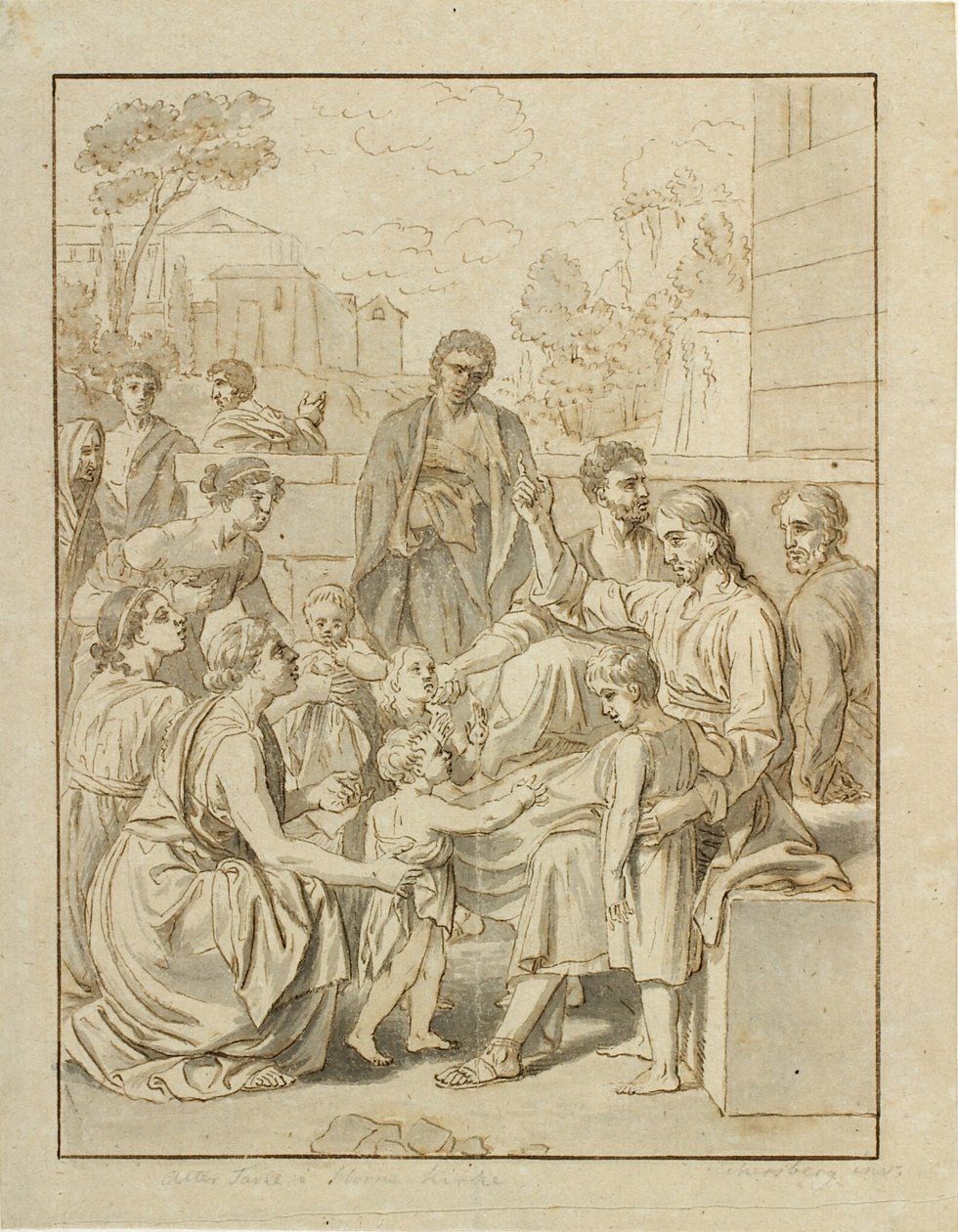 Cristo lascia che i bambini vengano a lui da Christoffer Wilhelm Eckersberg