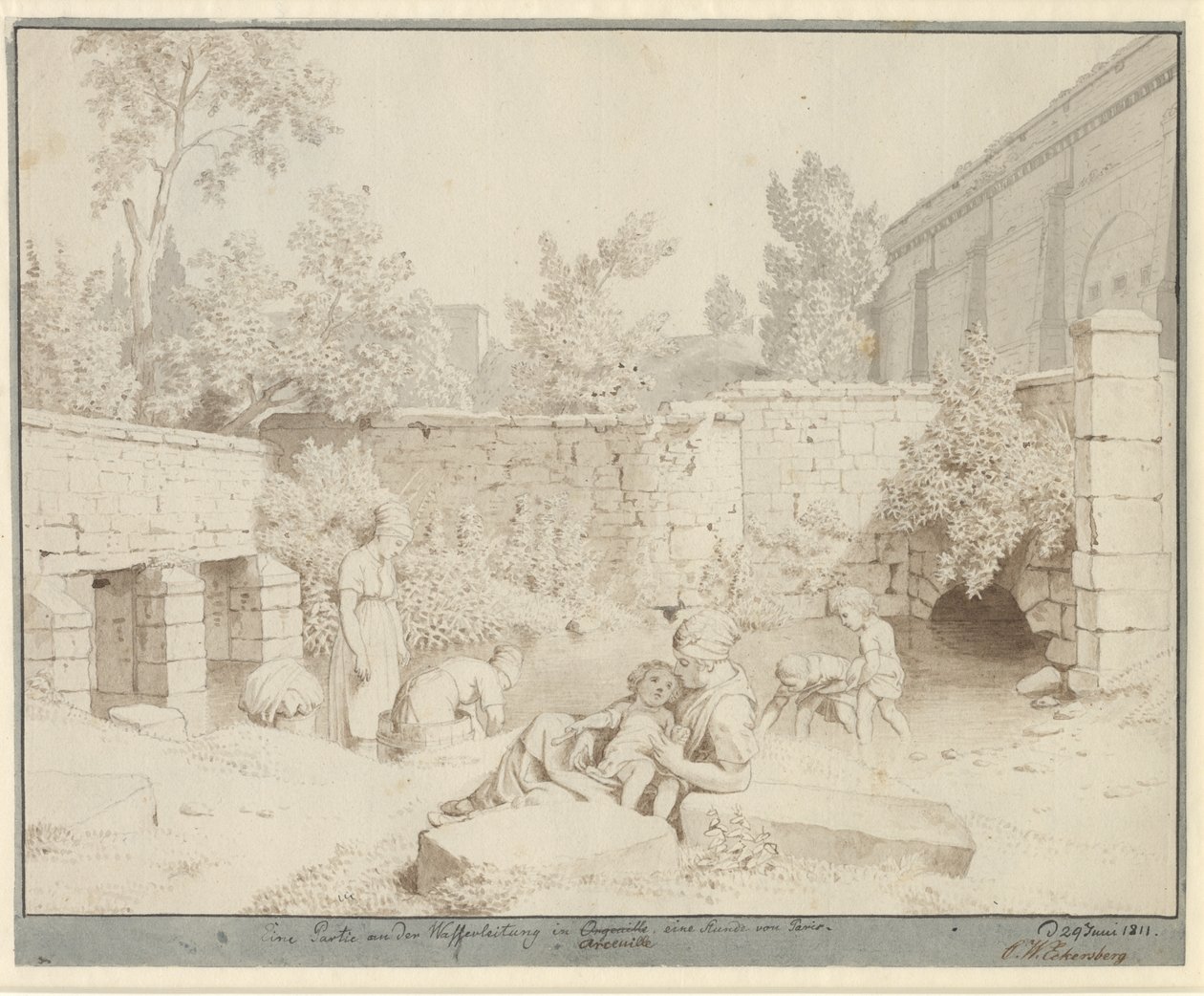 Veduta della condotta romana ad Arcueil, Parigi da Christoffer Wilhelm Eckersberg