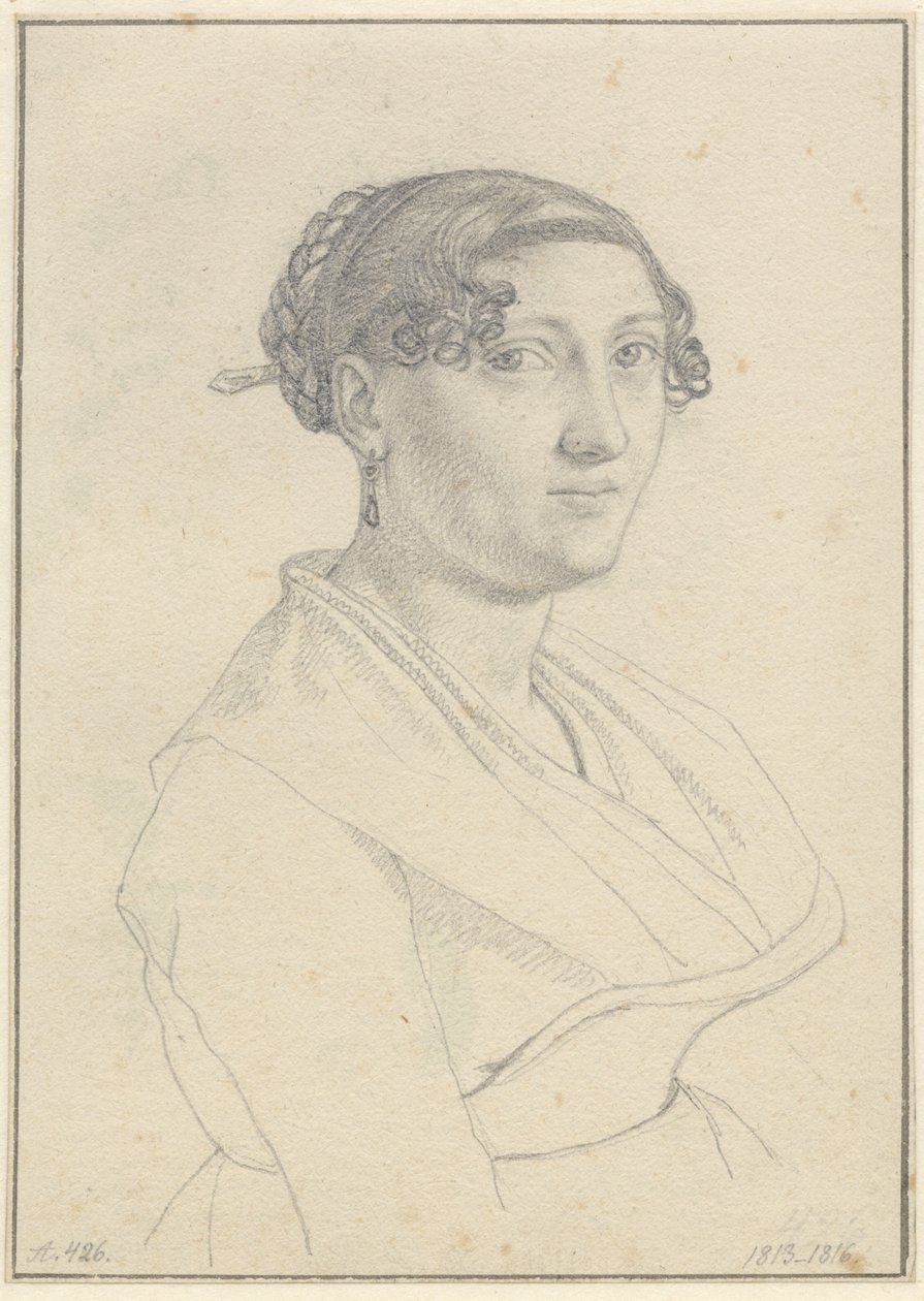 Ritratto di una romana, di fronte rivolta a destra da Christoffer Wilhelm Eckersberg