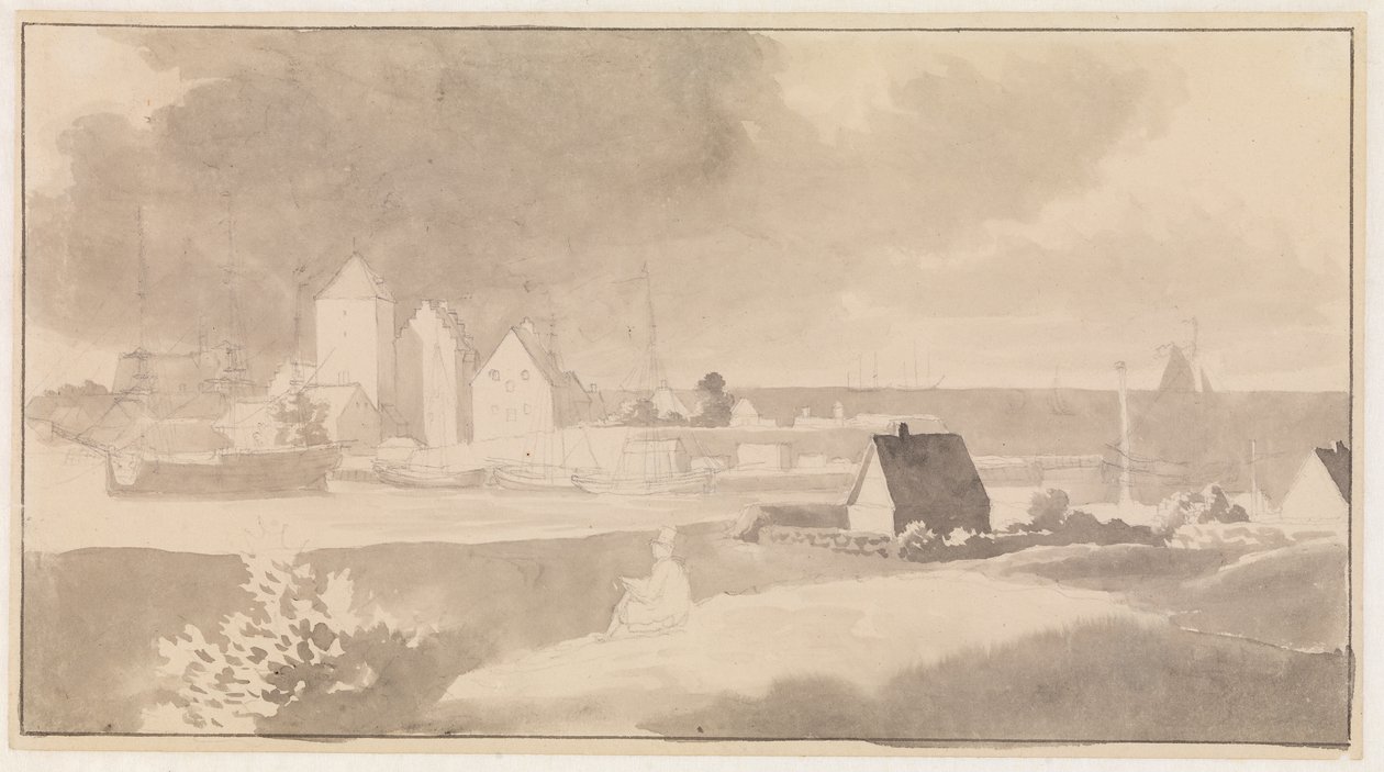 Prospetto di Korsør da Christoffer Wilhelm Eckersberg