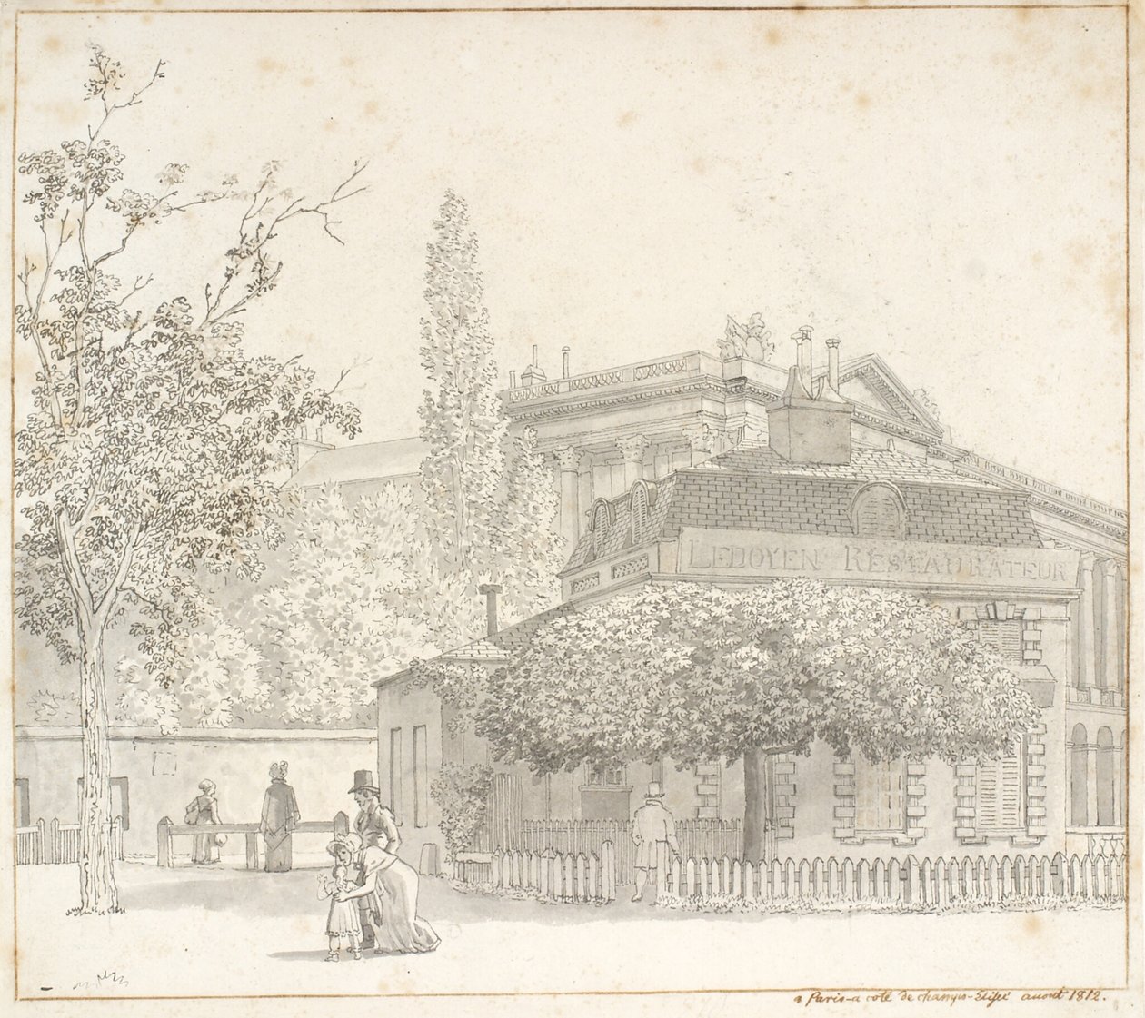 Ristorante Ledoyen presso Place de la Concorde vicino agli Champs-Élysées, Parigi da Christoffer Wilhelm Eckersberg