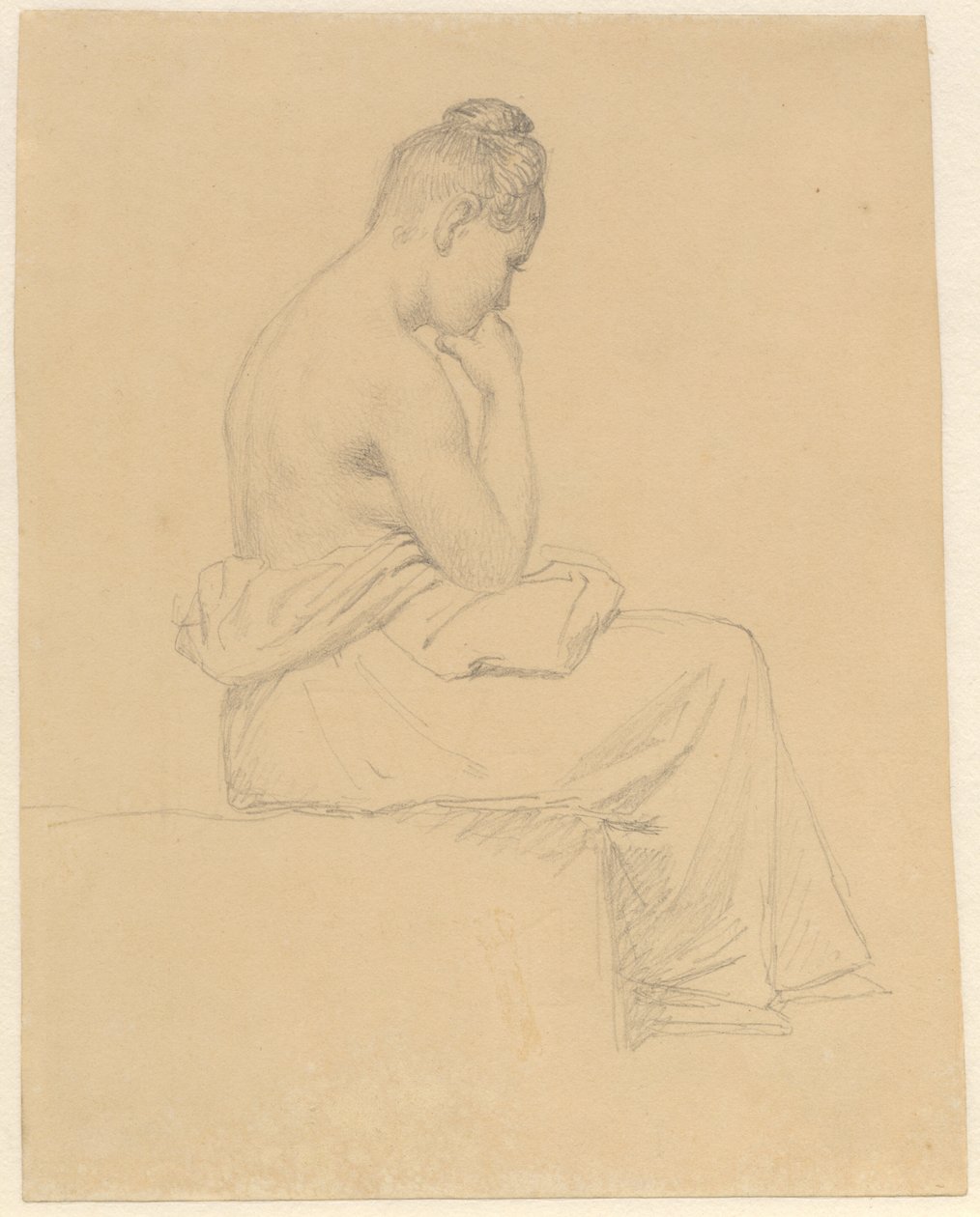 Modello femminile seduto visto da dietro da Christoffer Wilhelm Eckersberg