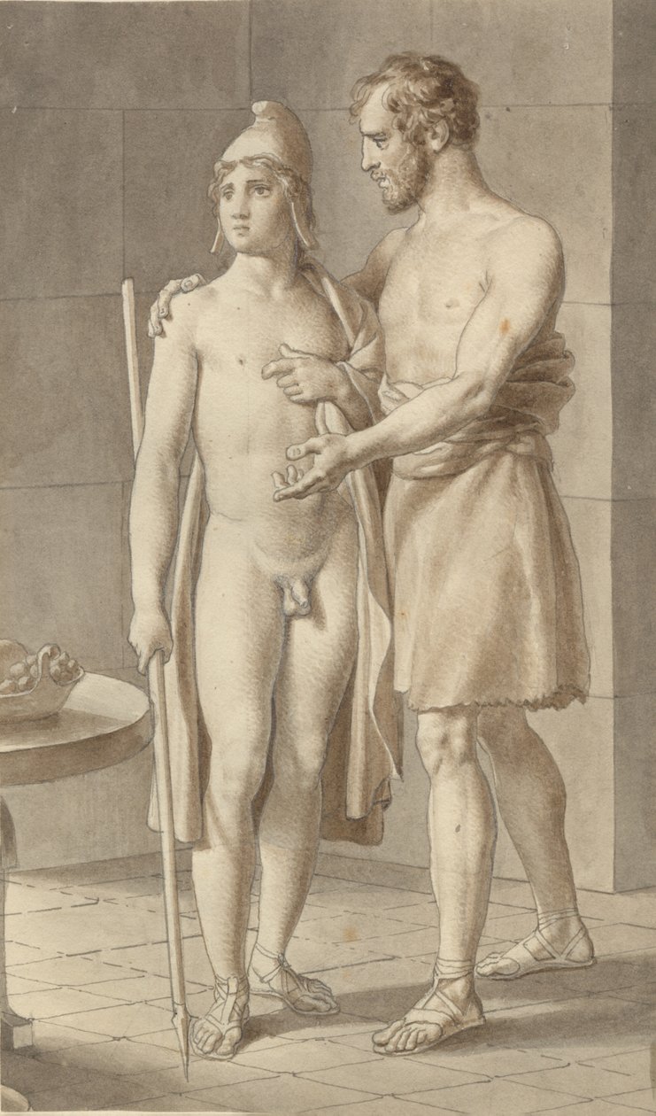 Telemaco incontra Ulisse travestito da mendicante presso il pastore Eumeo (frammento) da Christoffer Wilhelm Eckersberg