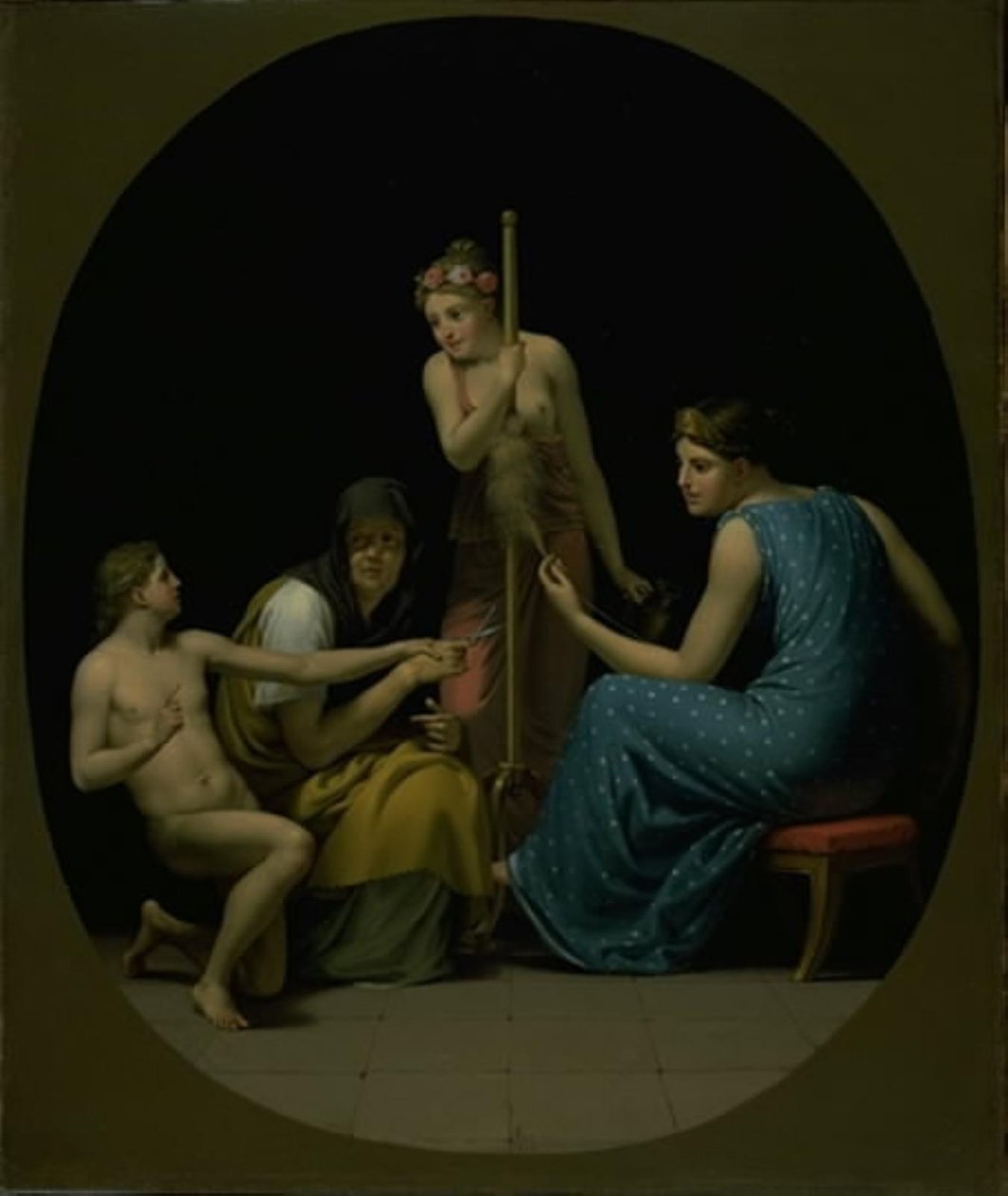 Le Parche: Cloto, Lachesi e Atropo che filano il filo della vita da Christoffer Wilhelm Eckersberg