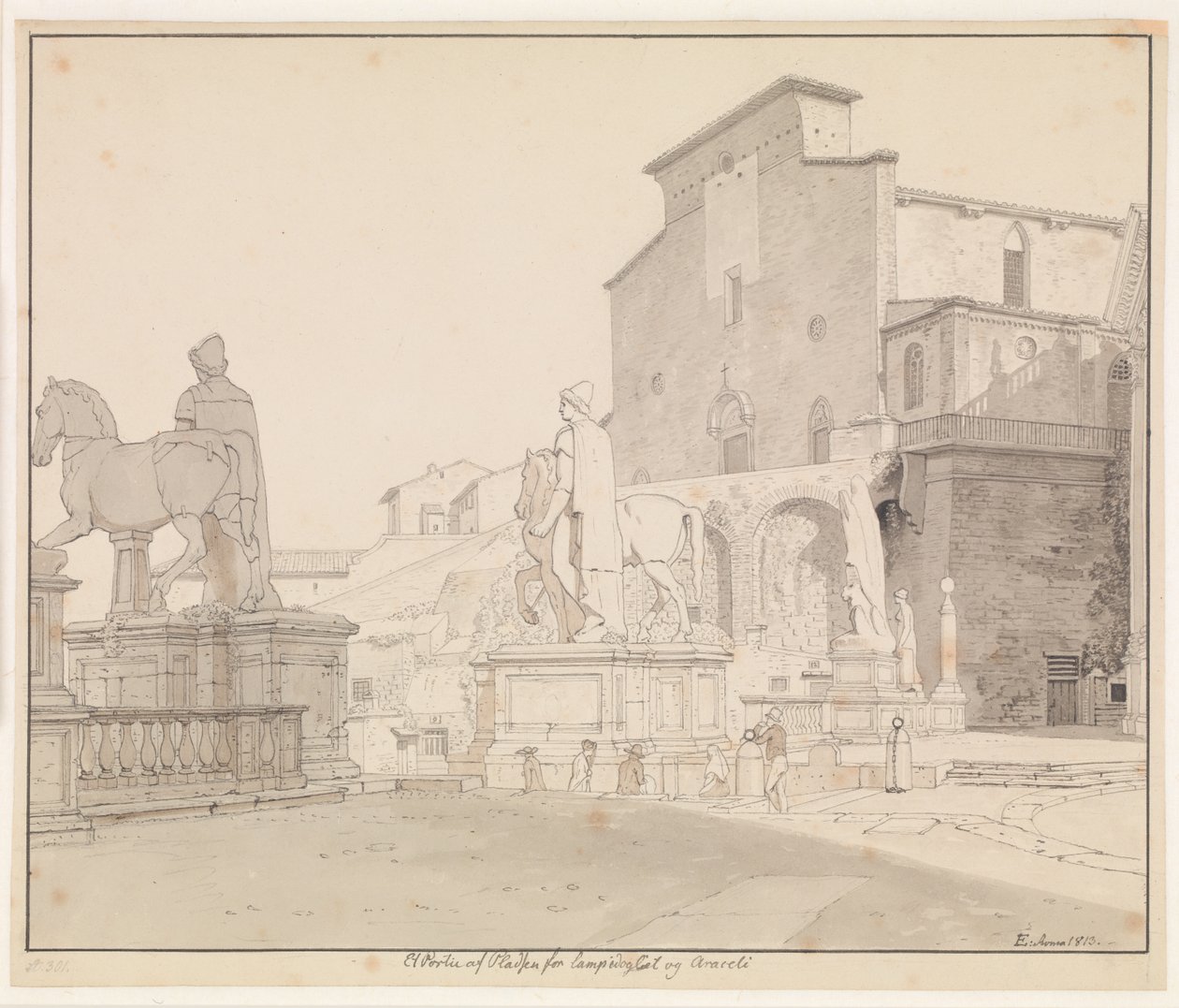 Veduta del Campidoglio e Santa Maria in Aracoeli, Roma da Christoffer Wilhelm Eckersberg