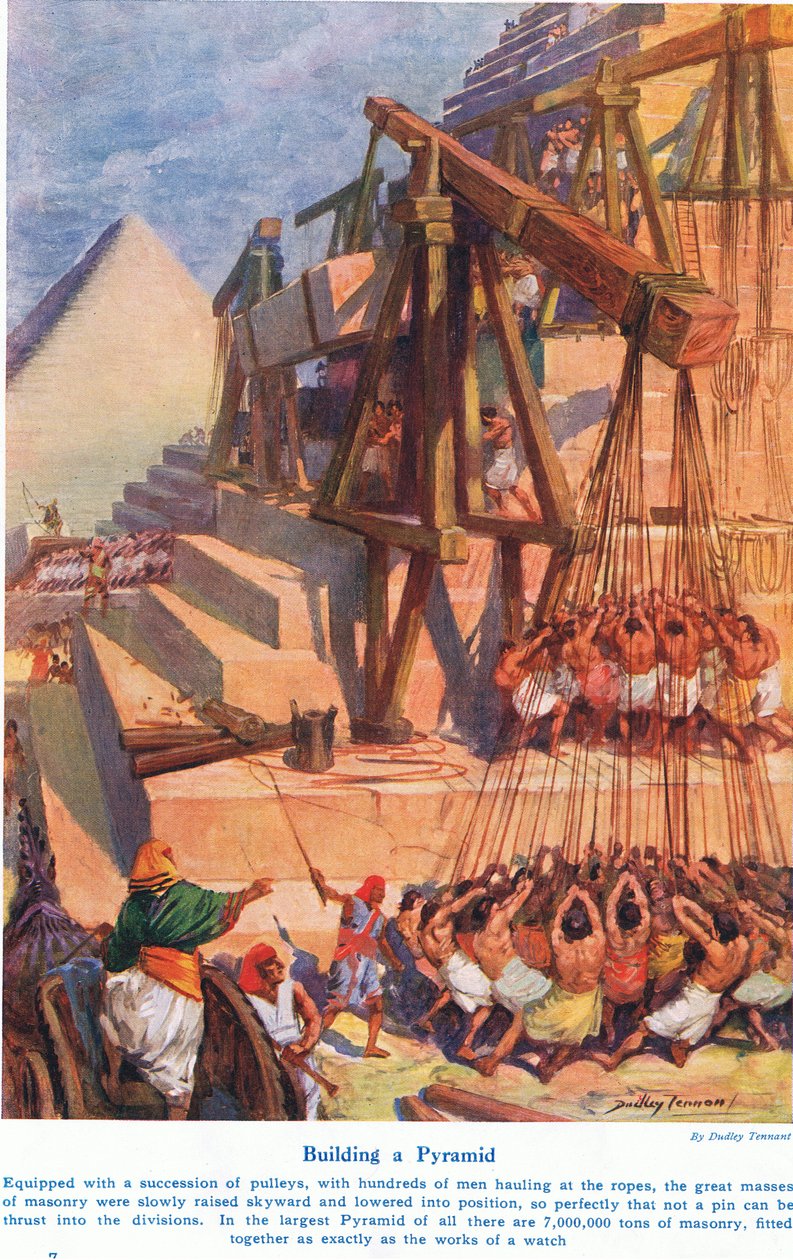 Costruzione di una piramide, illustrazione da 
