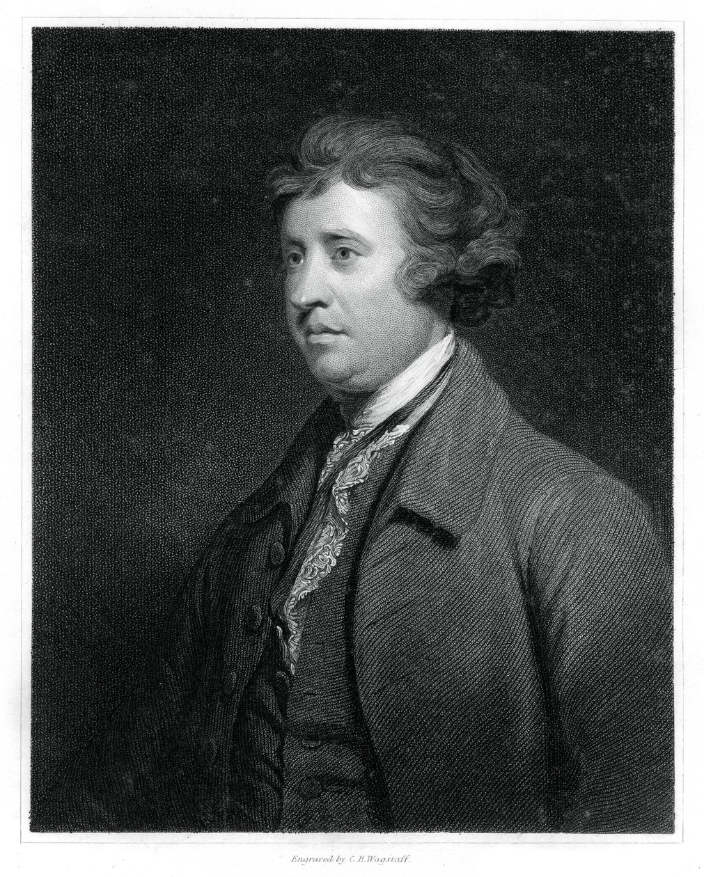 Edmund Burke, statista anglo-irlandese, autore, oratore, teorico politico e filosofo, 1834 da C. E. Wagstaff