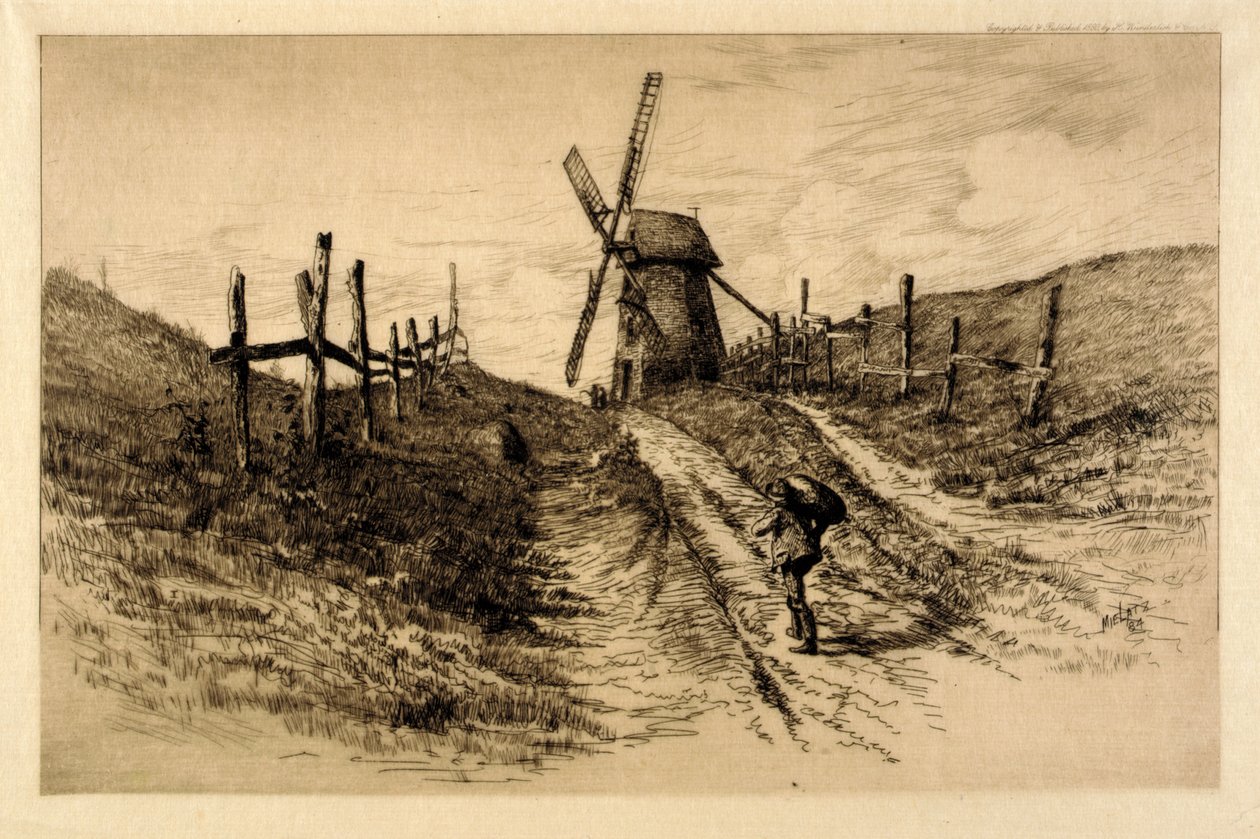 (Paesaggio con mulino a vento) da C. F. William Mielatz