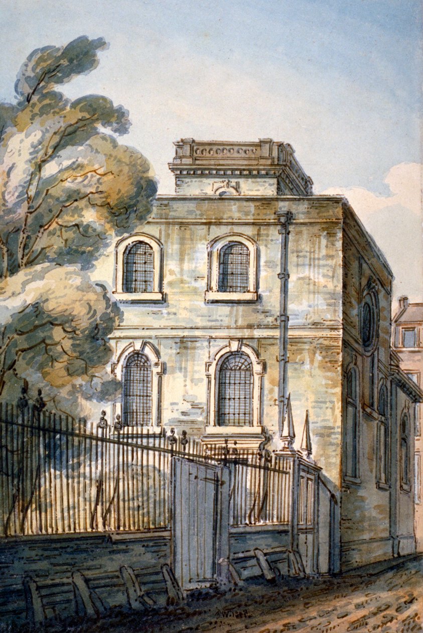 Chiesa di All Hallows the Great, Upper Thames Street, Londra, 1813 da C John M Whichelo
