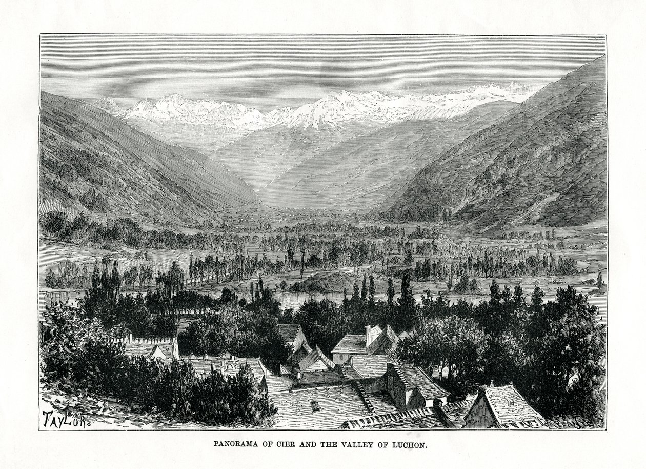 Cier e la valle di Bagneres-de-Luchon, Francia, c1879 da C. Laplante