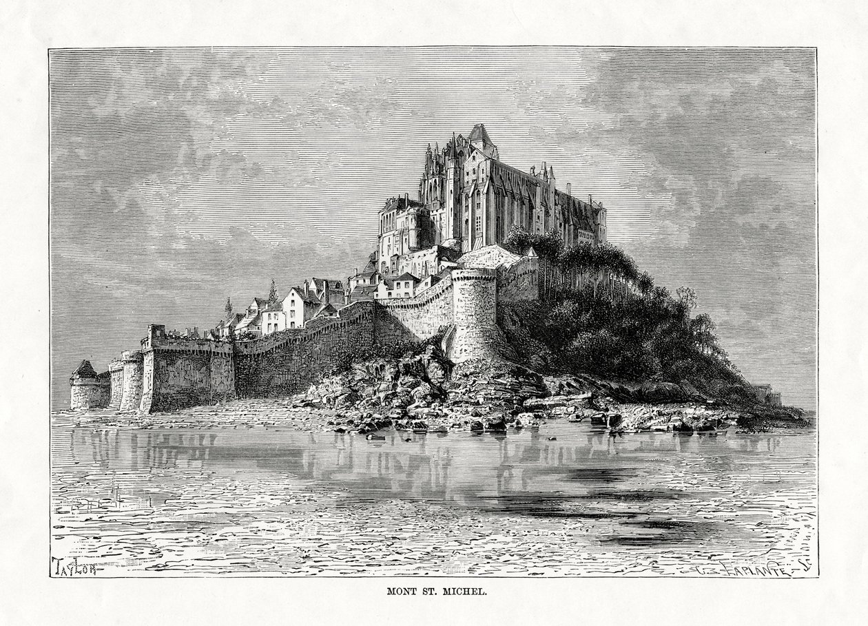 Mont-Saint-Michel, Normandia, Francia, 1879 da C. Laplante