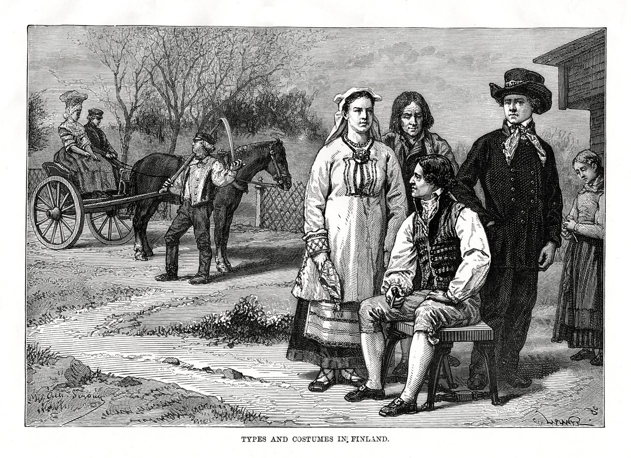 Tipi e costumi in Finlandia, 1879 da C. Laplante