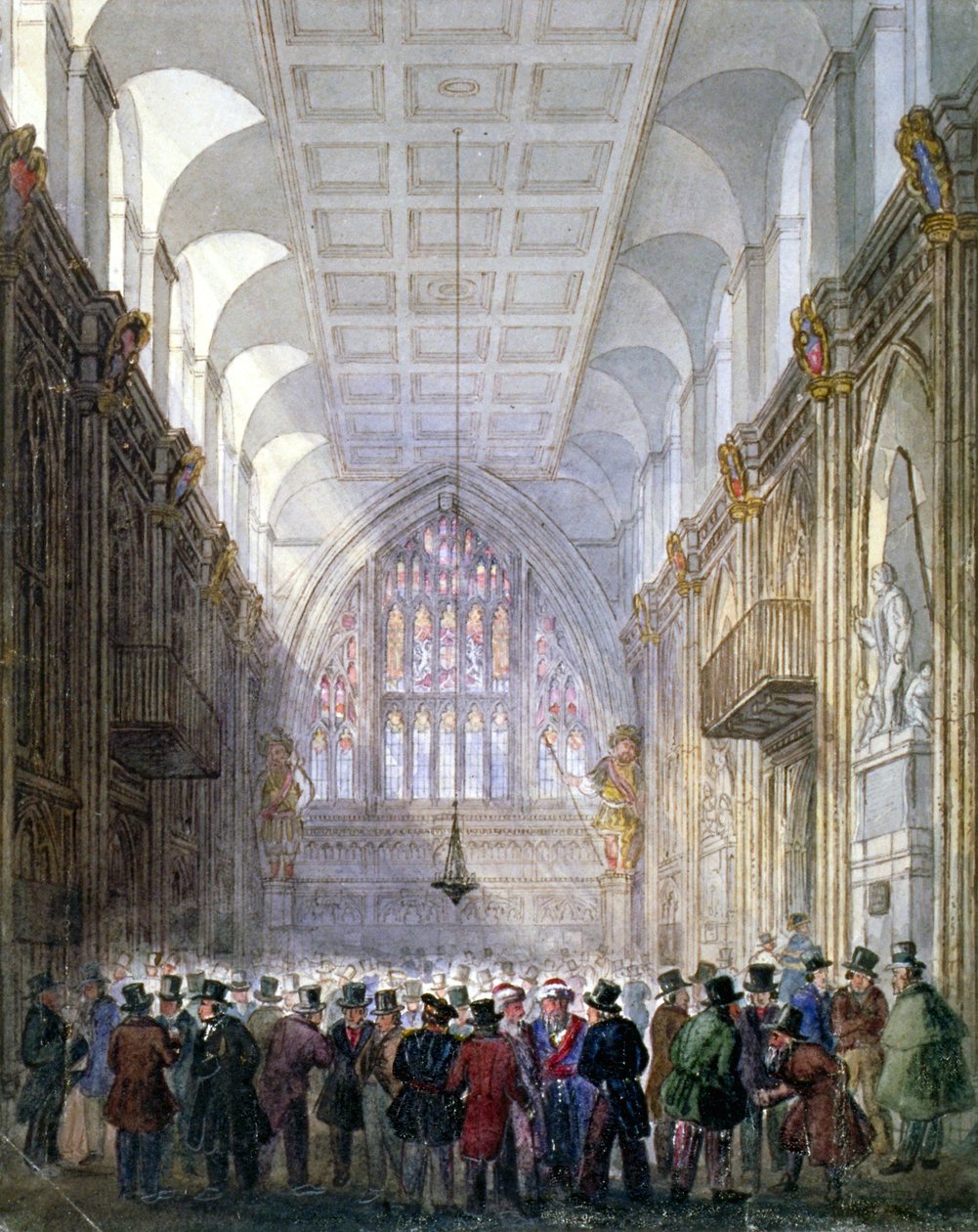 Interno della Guildhall, Città di Londra da C Matthews