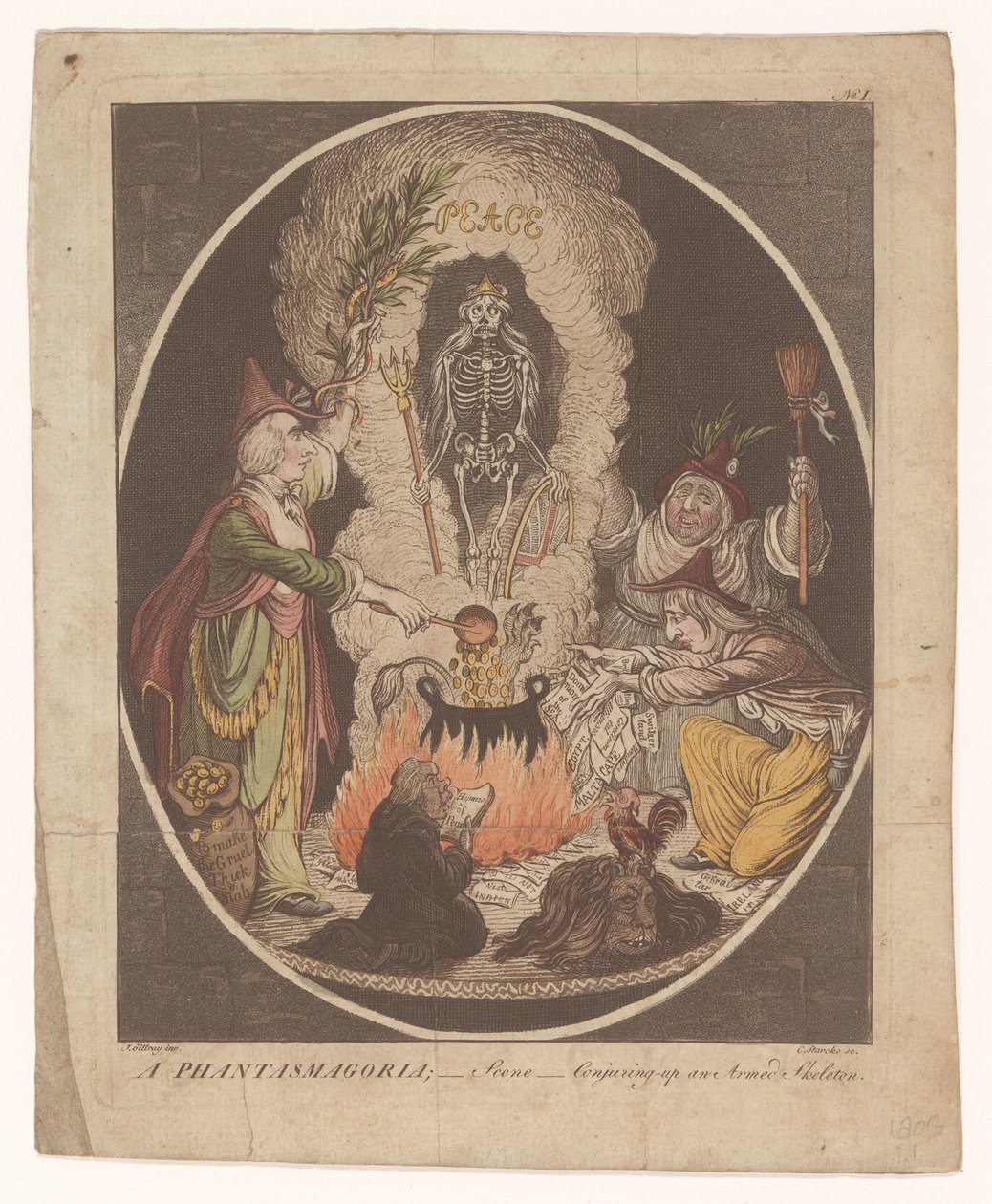 Caricatura della Pace di Amiens, 1802 da C. Starcke