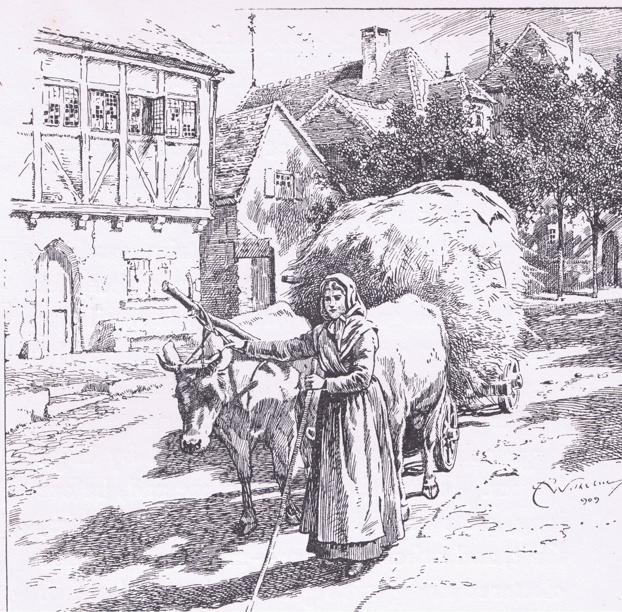 Carri trainati da buoi rimbombavano per le strade silenziose, da The Child of the Air pub. da Duckworth da C. Wilhelm