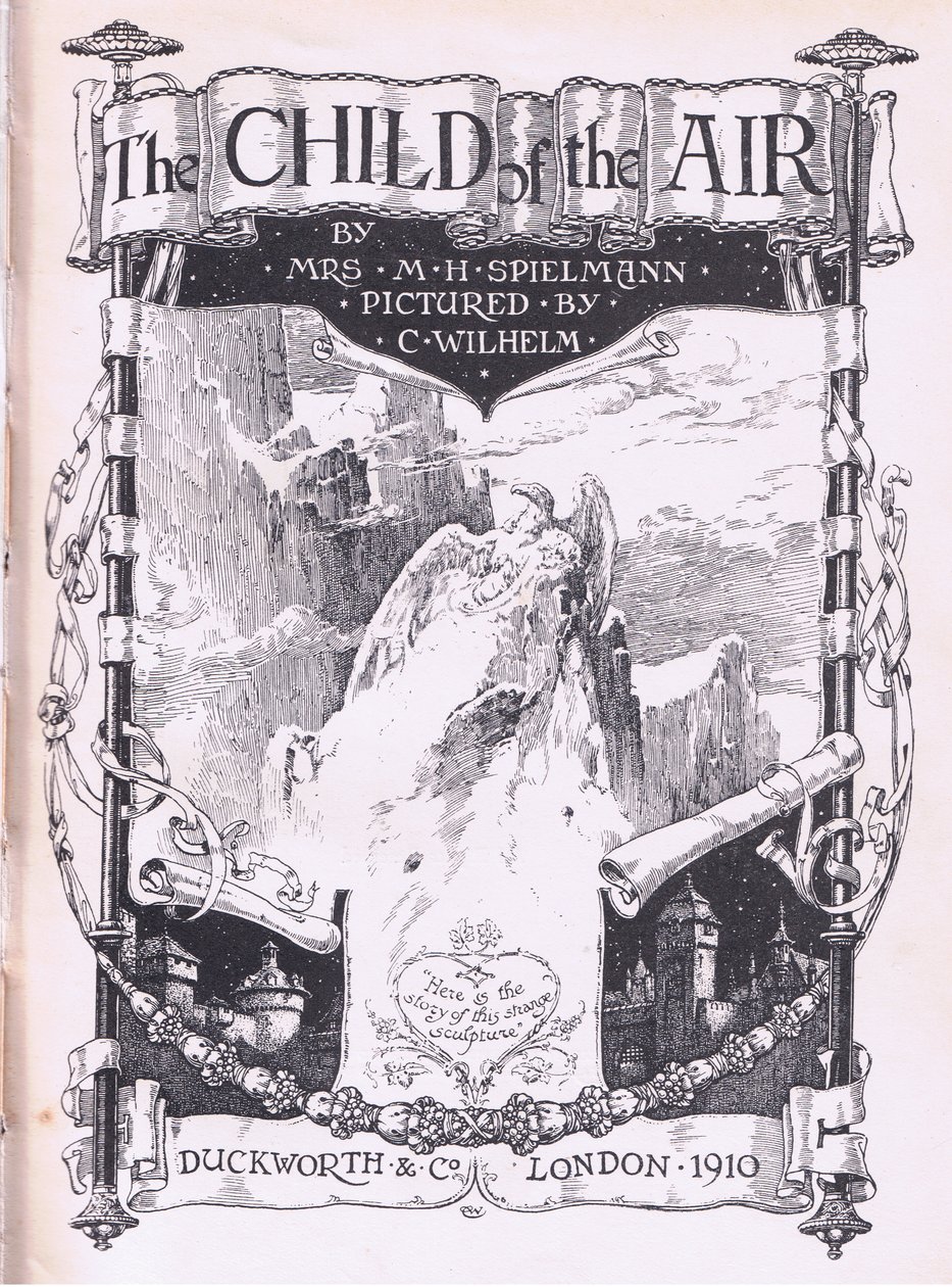 Design della pagina del titolo, da The Child of the Air pubblicato da Duckworth da C. Wilhelm