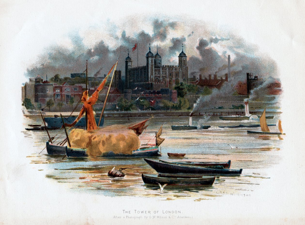La Torre di Londra, Inghilterra, 1895 da C. Wilkinson