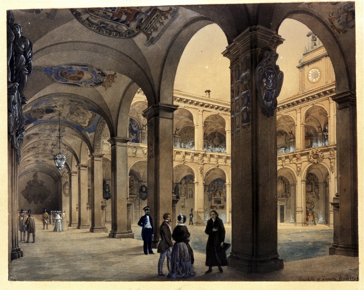 Università di BOLOGNA: Archiginnasio "I Portici Inferiori" da Calisto & Tomaselli Contardo (1827 57) Zanotti Cavazzoni