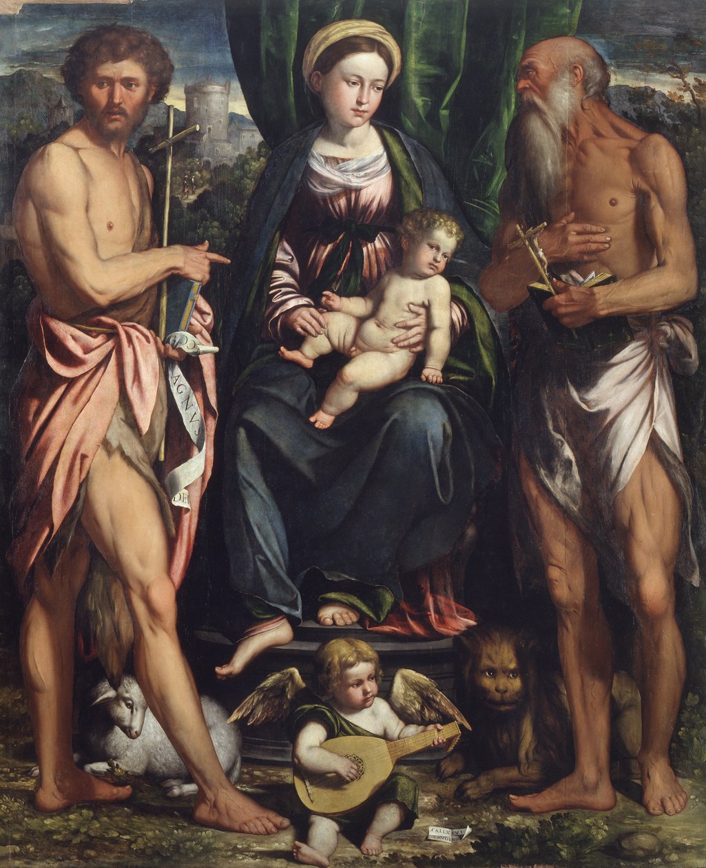 Madonna col Bambino con San Giovanni Battista e San Girolamo da Callisto Piazza