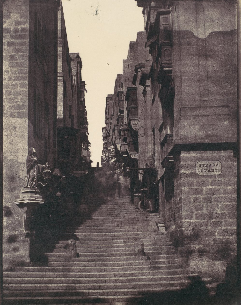 Strada Levante, Valletta, Malta, anni 1850 da Calvert Jones