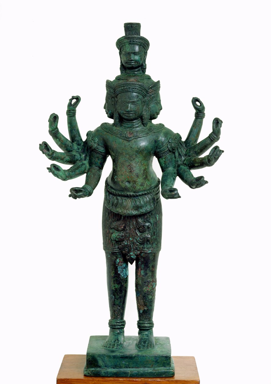 Shiva con molte braccia e teste, Angkor (bronzo) da Cambodian School