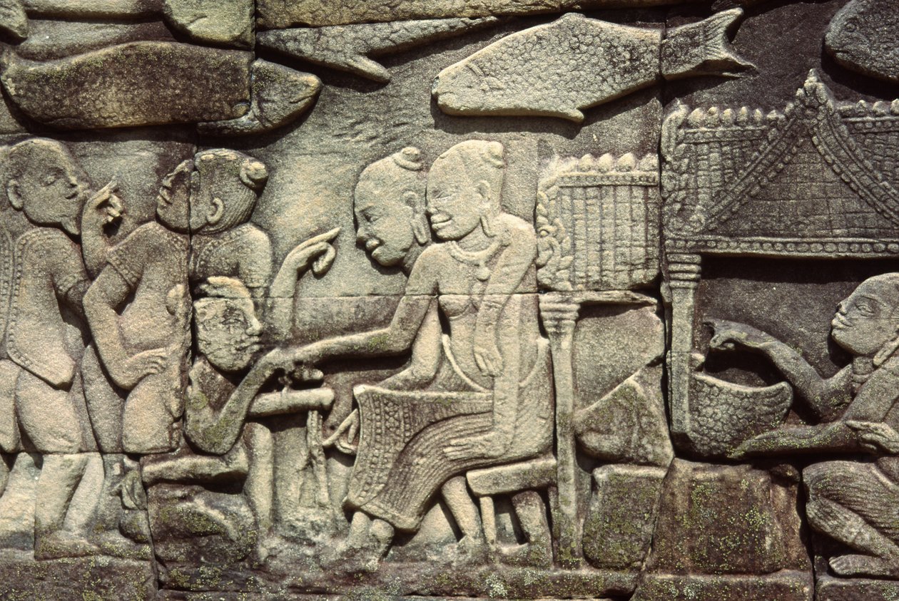 Scultura in pietra da Cambodian School