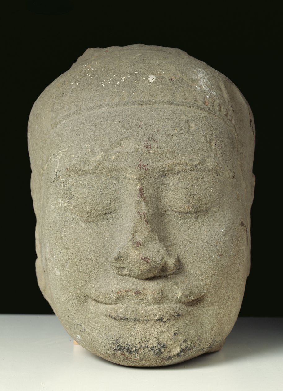 Testa di Buddha con occhi chiusi, Angkor da Cambodian School