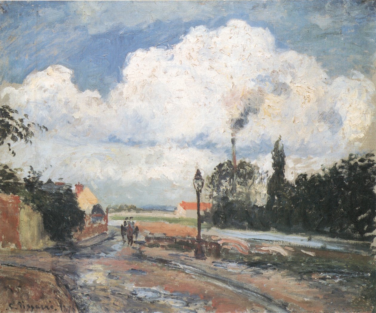 Dopo la pioggia, molo a Pontoise da Camille Jacob Pissarro