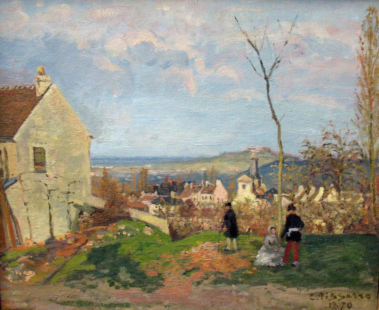 Louveciennes con il Mont Valérien sullo sfondo da Camille Jacob Pissarro