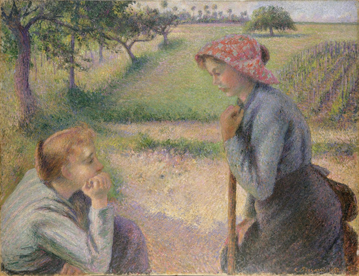 Due giovani contadine da Camille Jacob Pissarro