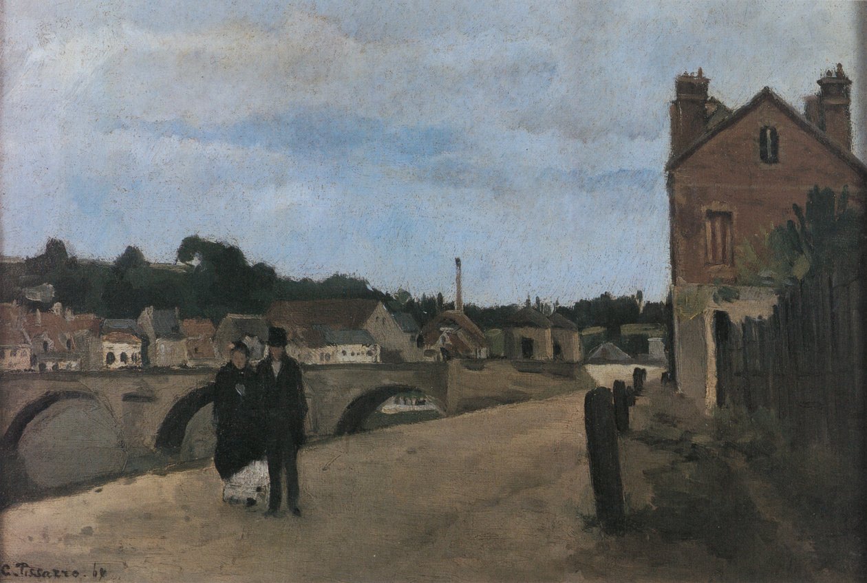Vista di Pontoise, quai du Pothuis da Camille Jacob Pissarro