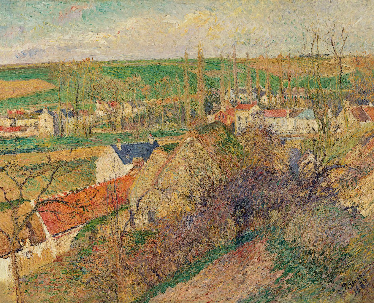 Veduta sul villaggio di Osny da Camille Jacob Pissarro