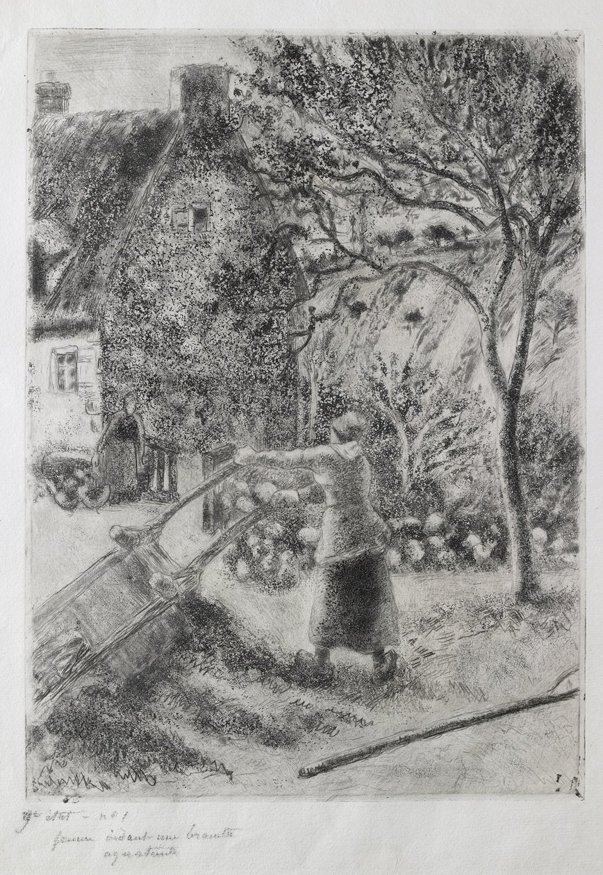 Donna che svuota una carriola da Camille Jacob Pissarro