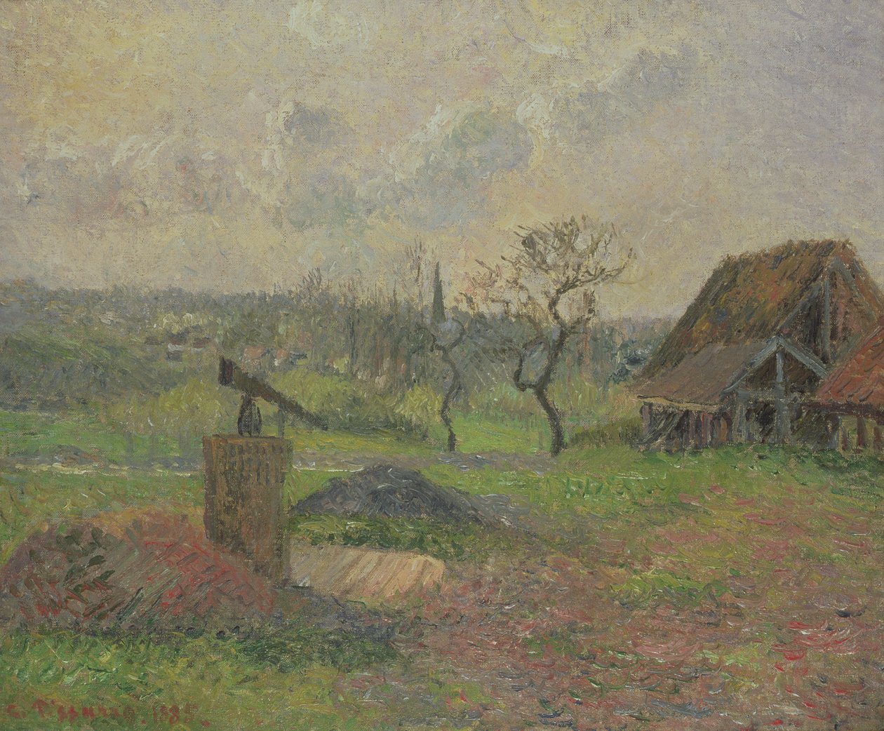 Una fabbrica di mattoni a Eragny, 1885 da Camille Jacob Pissarro