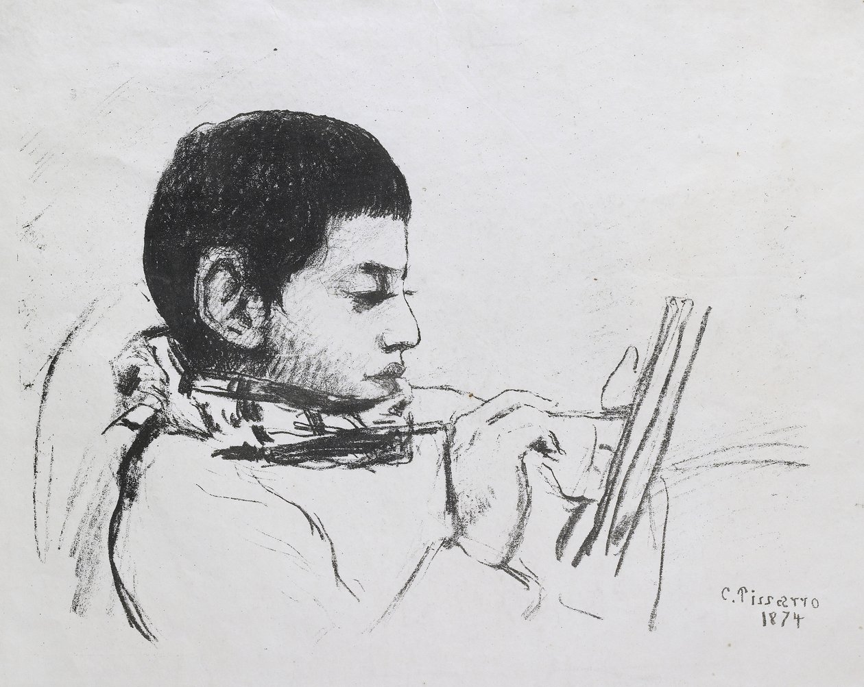 Ritratto di Lucien Pissarro, 1874 da Camille Jacob Pissarro