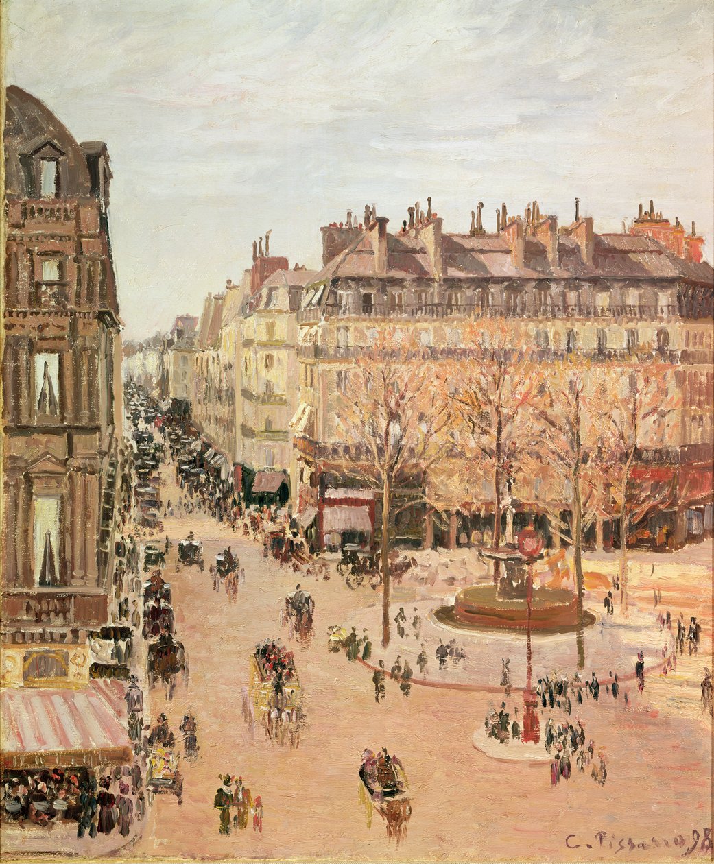 Rue Saint-Honoré, effetto sole, pomeriggio, 1898 da Camille Jacob Pissarro