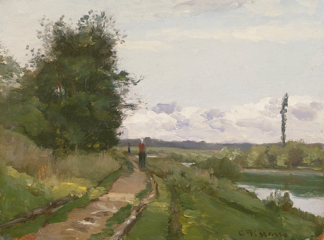 Le rive della Senna a Bougival, 1864 da Camille Jacob Pissarro