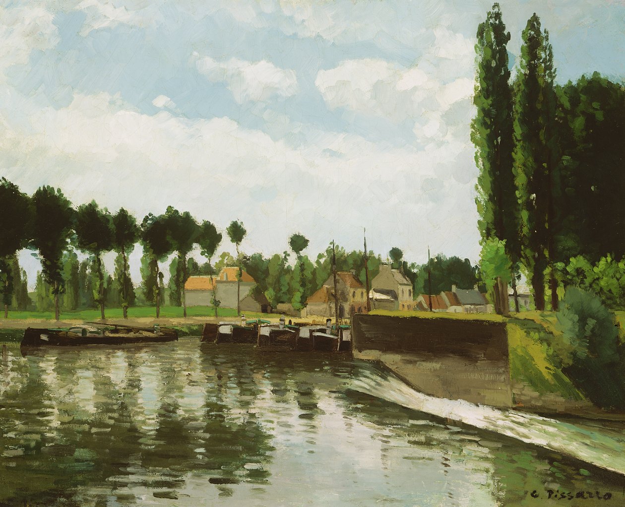 La chiusa a Pontoise, 1869-70 da Camille Jacob Pissarro