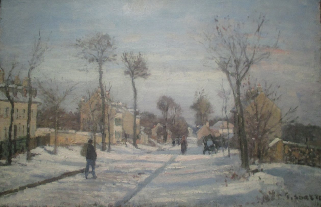 La strada da Versailles a Louveciennes da Camille Jacob Pissarro