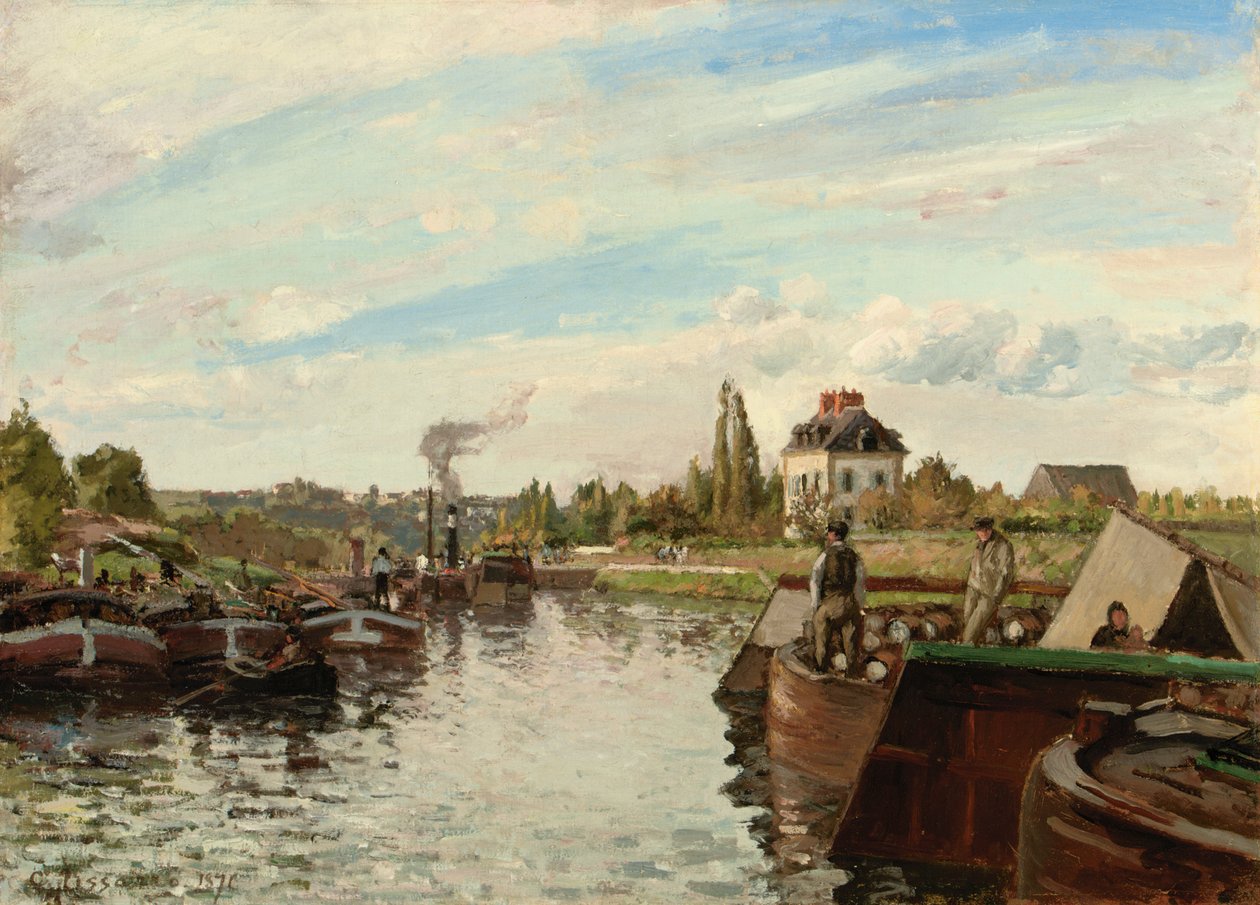 Chiatta sulla Senna a Bougival, 1871 da Camille Jacob Pissarro