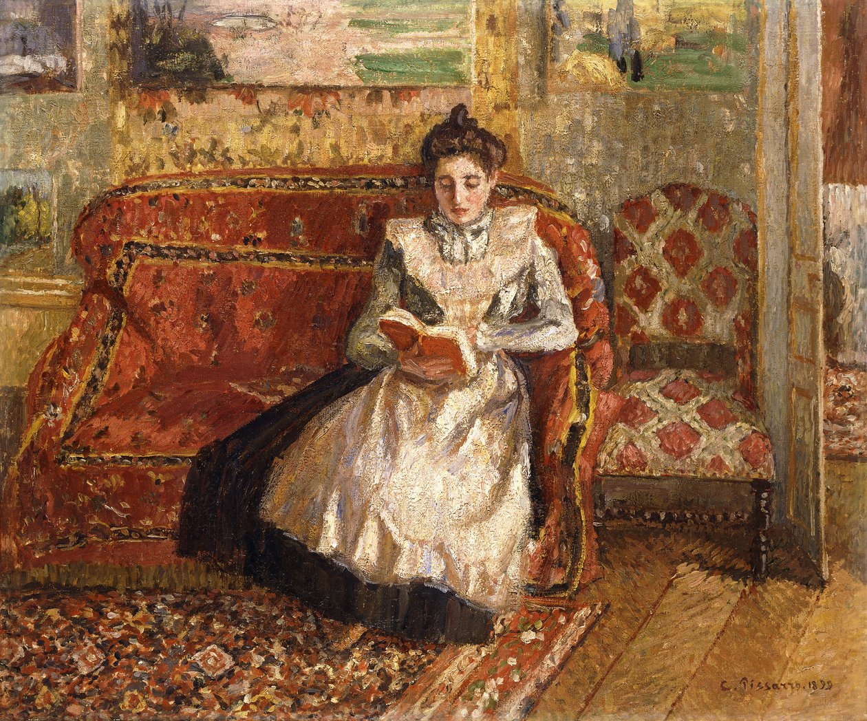 Jeanne che legge, 1899 da Camille Jacob Pissarro
