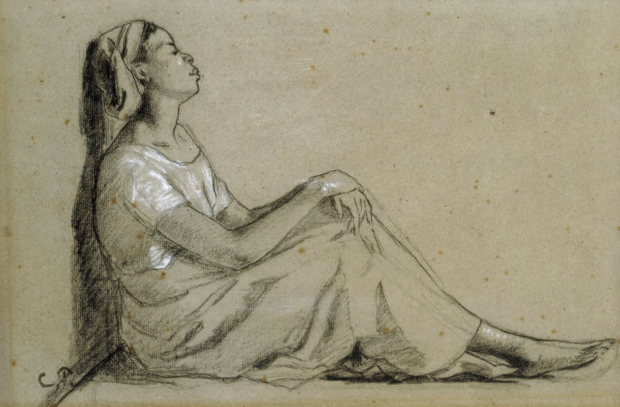 Giovane donna nera seduta, 1855-57 da Camille Jacob Pissarro