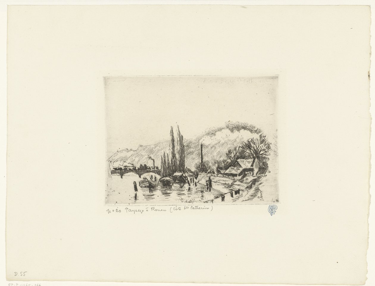 Paesaggio vicino a Rouen da Camille Jacob Pissarro