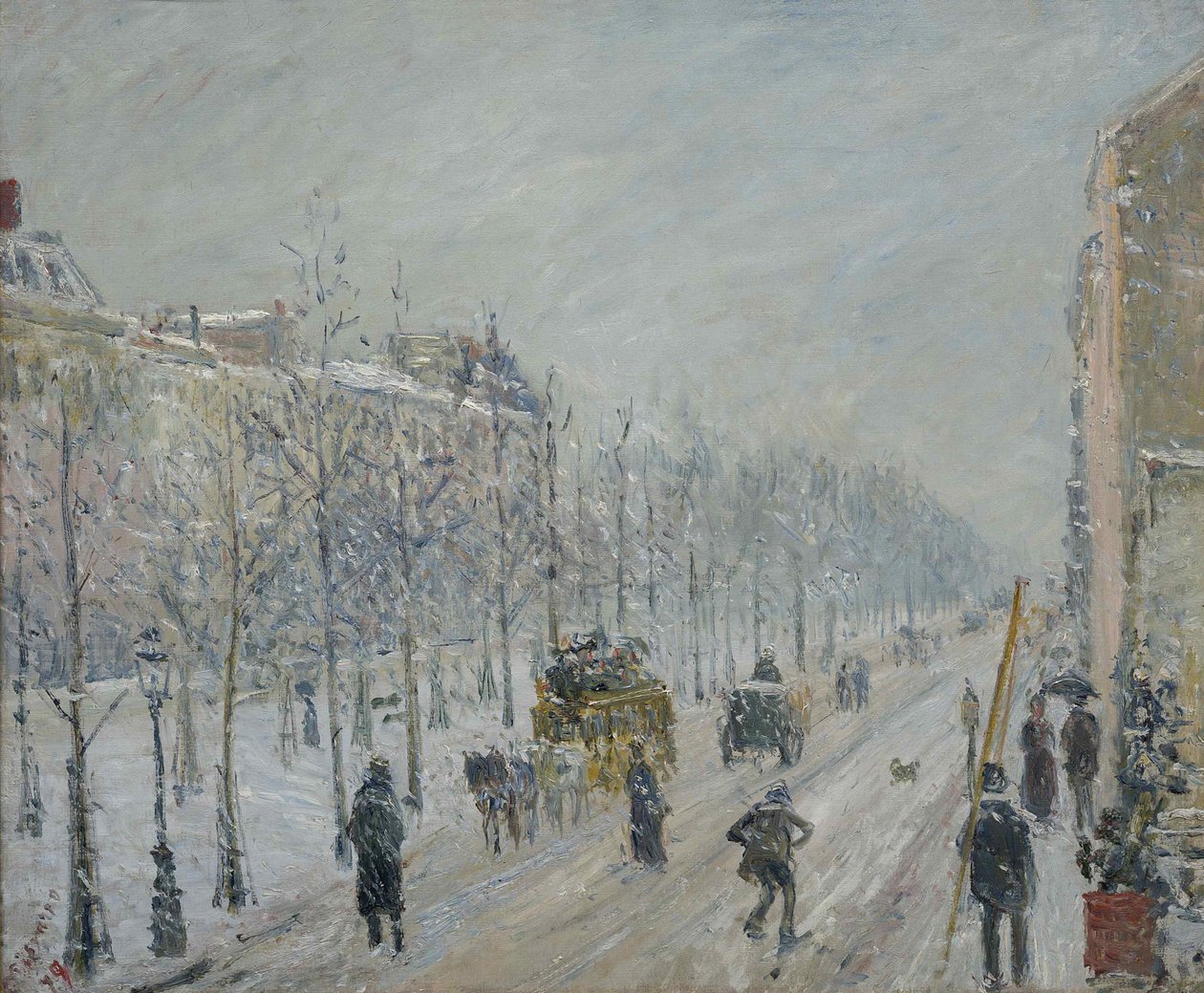 I boulevard, effetto neve da Camille Jacob Pissarro