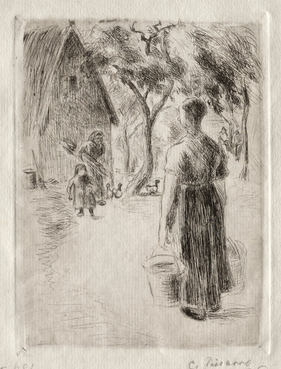 Paysanne portant des seaux da Camille Jacob Pissarro