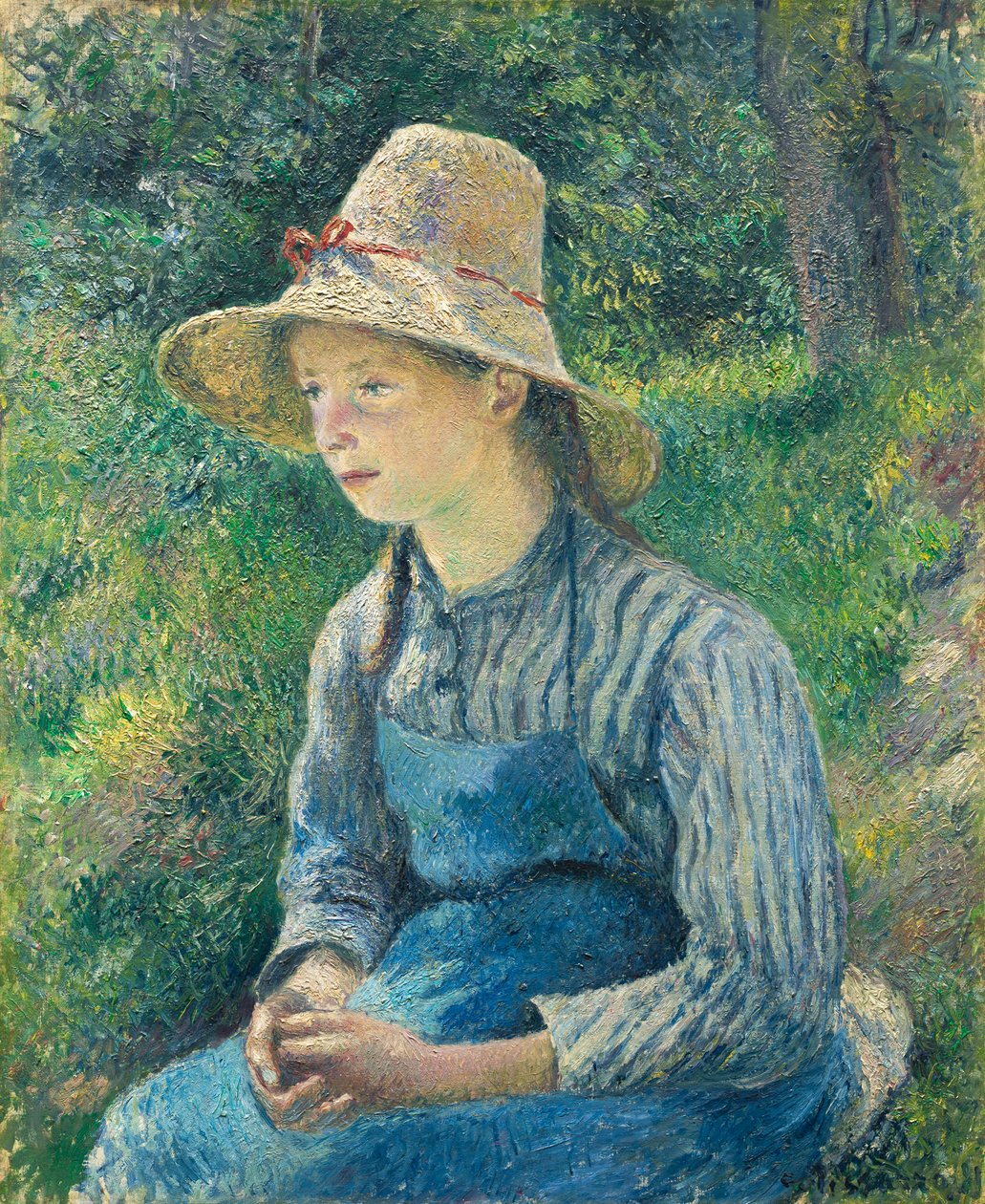 Ragazza contadina con cappello di paglia, 1881 da Camille Jacob Pissarro